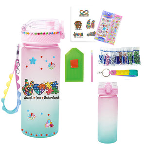 470ml Flower Animal-DIY Diamond Painting Cup Kit Diamond Decorate Water Bottle Art