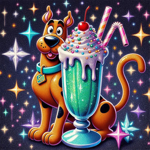 Scooby-Doo and Ice Cream-Full Round Diamond Painting-30x30cm