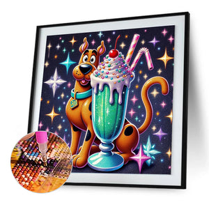 Scooby-Doo and Ice Cream-Full Round Diamond Painting-30x30cm