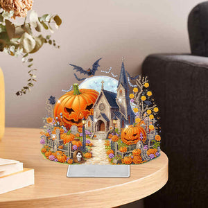 Halloween Pumpkin-Single Side Drill- Acrylic Diamond Desktop Ornament