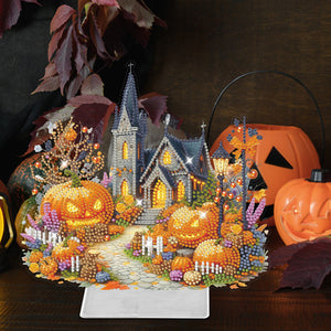 Halloween Pumpkin-Single Side Drill- Acrylic Diamond Desktop Ornament