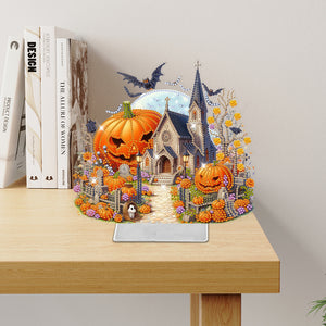 Halloween Pumpkin-Single Side Drill- Acrylic Diamond Desktop Ornament