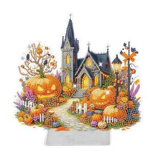 Halloween Pumpkin-Single Side Drill- Acrylic Diamond Desktop Ornament