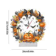 Load image into Gallery viewer, Halloween Angle-Wooden Diamond Clock Pendant
