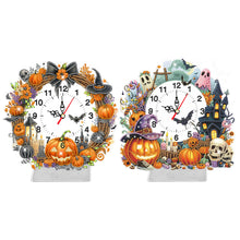 Load image into Gallery viewer, Halloween Angle-Wooden Diamond Clock Pendant
