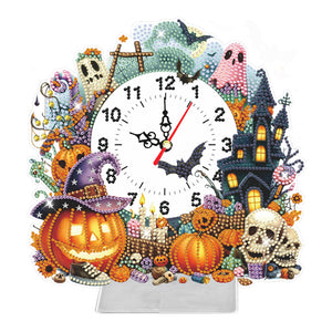 Halloween Angle-Wooden Diamond Clock Pendant