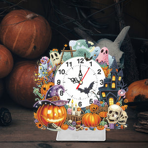 Halloween Angle-Wooden Diamond Clock Pendant