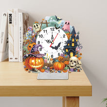 Load image into Gallery viewer, Halloween Angle-Wooden Diamond Clock Pendant
