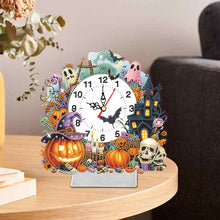 Load image into Gallery viewer, Halloween Angle-Wooden Diamond Clock Pendant
