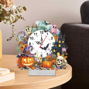 Halloween Angle-Wooden Diamond Clock Pendant