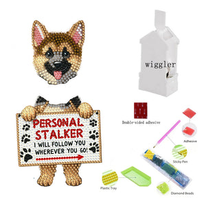 Cat Dog-Single Side Drill-Shaking Head Acrylic Diamond Desktop Ornament