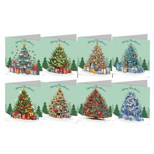 6/8/12Pcs/Set Christmas-Diamond Greeting Cards