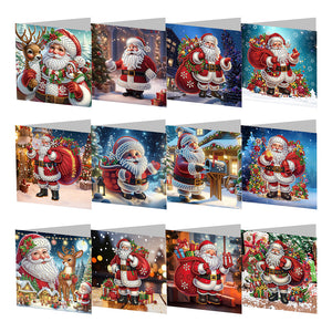 6/8/12Pcs/Set Christmas-Diamond Greeting Cards