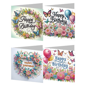 6/8/12Pcs/Set Christmas-Diamond Greeting Cards