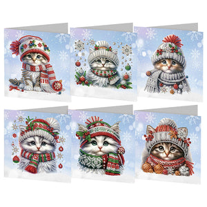 6/8/12Pcs/Set Christmas-Diamond Greeting Cards