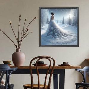 Gorgeous Skirt Girl-Full Round Diamond Painting-40x40cm