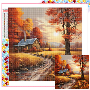 Autumn Maple Leaves-Full Square Diamond Painting-40x40cm