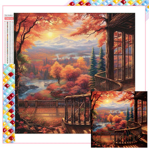 Autumn Maple Leaves-Full Square Diamond Painting-40x40cm