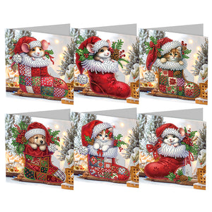 6/9/12Pcs/Set Christmas-Diamond Greeting Cards