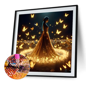 Gorgeous Skirt Girl-Full Round Diamond Painting-40x40cm