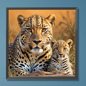 Prairie Lions-Full Round Diamond Painting-30x30cm