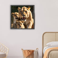 Load image into Gallery viewer, Prairie Lions-Full Round Diamond Painting-30x30cm
