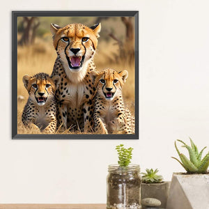 Prairie Lions-Full Round Diamond Painting-30x30cm