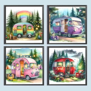 Campervan-Full Round Diamond Painting-30x30cm