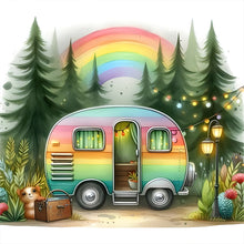 Load image into Gallery viewer, Campervan-Full Round Diamond Painting-30x30cm
