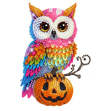 Load image into Gallery viewer, Christmas Owl-Single Side Drill-Shaking Head Acrylic Diamond Desktop Ornament
