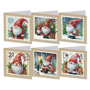 6Pcs/Set Christmas-Diamond Greeting Cards