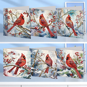 6Pcs/Set Christmas-Diamond Greeting Cards