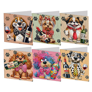 6Pcs/Set Christmas-Diamond Greeting Cards