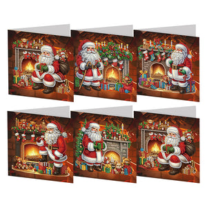 6Pcs/Set Christmas-Diamond Greeting Cards