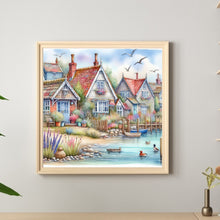 Load image into Gallery viewer, Beach House-Full Round Diamond Painting-40x40cm
