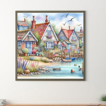 Load image into Gallery viewer, Beach House-Full Round Diamond Painting-40x40cm
