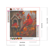 Load image into Gallery viewer, Birdhouse Cardinal-Full Round Diamond Painting-30x30cm
