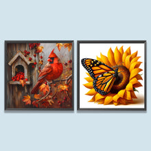 Load image into Gallery viewer, Birdhouse Cardinal-Full Round Diamond Painting-30x30cm
