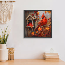 Load image into Gallery viewer, Birdhouse Cardinal-Full Round Diamond Painting-30x30cm
