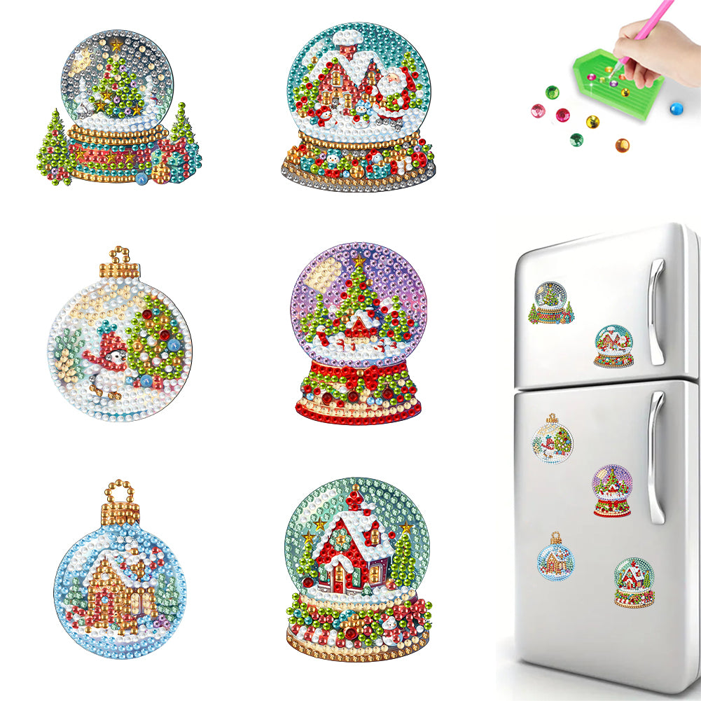 6Pcs/Set Christmas-Diamond Painting Magnet Refrigerator