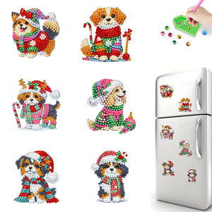 6Pcs/Set Christmas-Diamond Painting Magnet Refrigerator
