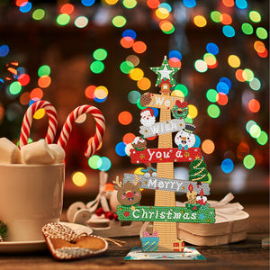 Christmas-Wooden Sign Diamond Painting Desktop