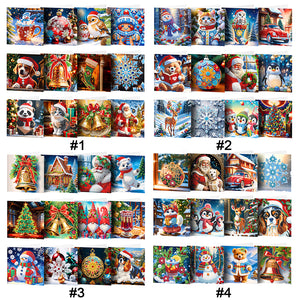 12Pcs/Set Christmas-Diamond Greeting Cards