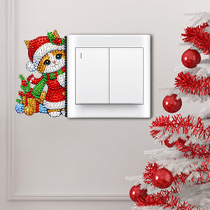 4Pcs/Set Christmas-DIY Diamond Wall Switch Sticker