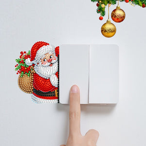 4Pcs/Set Christmas-DIY Diamond Wall Switch Sticker