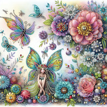 Load image into Gallery viewer, Flower Fairy-Partial Special Diamond Painting-40x40cm
