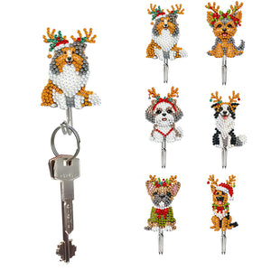 6Pcs/Set Christmas-Diamond Art Craft Wall Hooks