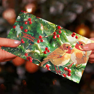 12Pcs/Set Christmas-Diamond Greeting Cards