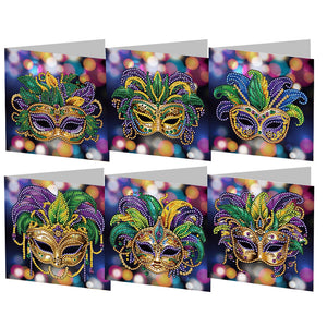 6Pcs/Set Christmas-Diamond Greeting Cards