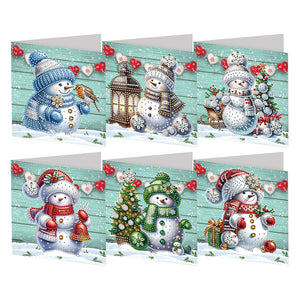 6Pcs/Set Christmas-Diamond Greeting Cards